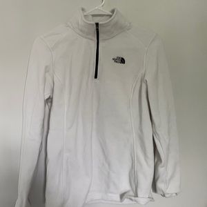 North face white zip up fleece